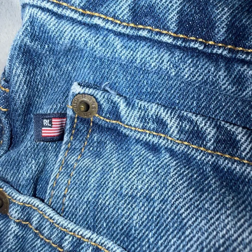 Polo Jeans Co Ralph Lauren Mens 38x32 Classic Relaxed Denim Blue Jeans
